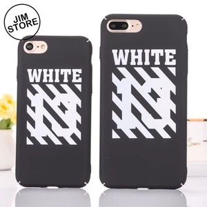 OFF WHITE Logo Black Stripe Matte iPhone Case